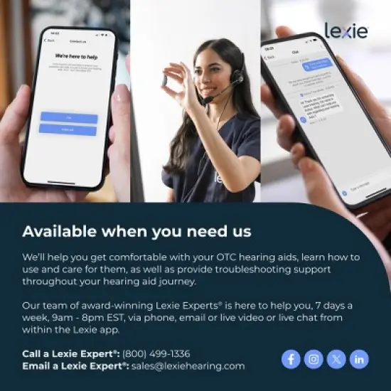 Lexie B1 OTC Hearing Aids Powered by Bose - Self-fitting OTC Hearing Aids for Adults and Seniors| Replaceable Batteries (Light Gray) image {13}