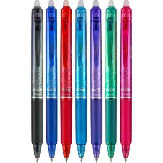 Pilot FriXion Clicker Erasable Gel Ink Retractable Pen Assorted Ink .5mm 7/Pack 32509 image {1}