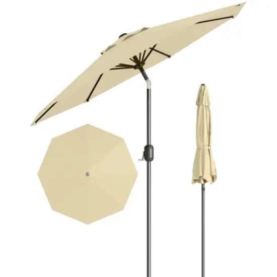 10FT Premium Patio Umbrella, Heavy Duty 8-Rib Steel Frame with Crank & Tilt, UV Protection image {9}