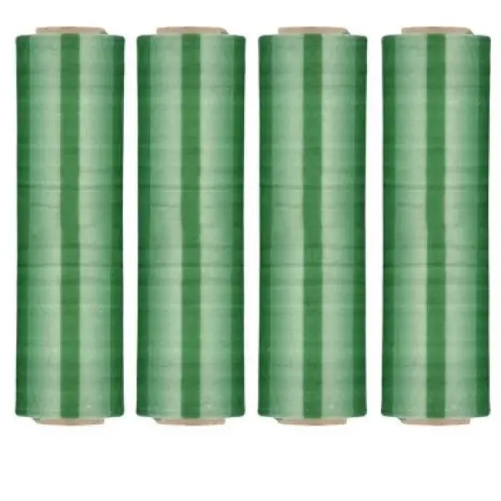 PSBM 4 Rolls Dark Green 18" x 1000 Ft. 100 Gauge Cast Hand Pallet Stretch Wrap image {2}