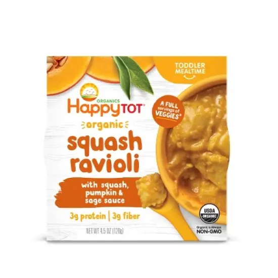 HappyTot Organic Squash Ravioli with Pumpkin & Sage Sauce Baby Meals - 4.5oz image {4}