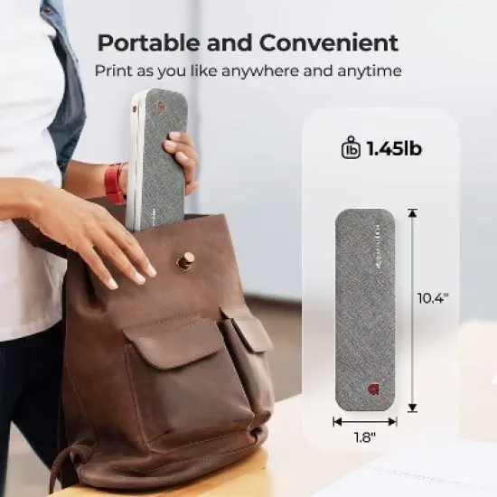 PeriPage Portable Bluetooth Thermal Printer: US Letter & A4 Thermal Paper, Android Compatible, iOS, Laptops -  Inkless Mobile Office Printer image {1}