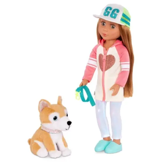 Glitter Girls Tavi with Dog Plush Nougat 14" Doll & Pet Set image {2}