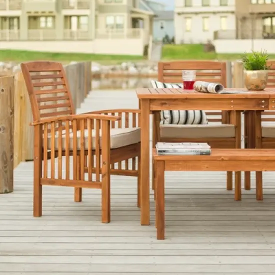 Ravenscroft 6pc Acacia Wood Patio Dining Set - Brown - Saracina Home image {4}