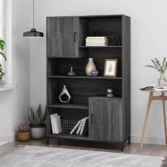 64.5" Frankford Contemporary Cube Unit Bookcase Dark Gray - Christopher Knight Home image {1}