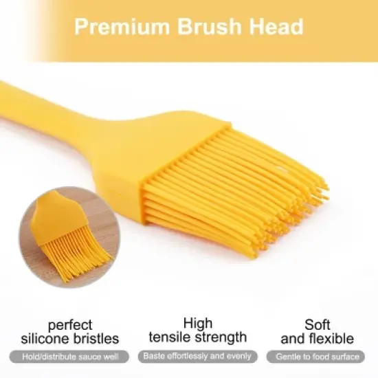 Unique Bargains Silicone Non-stick Baking Grilling Oil Marinades Basting Brush Yellow image {2}