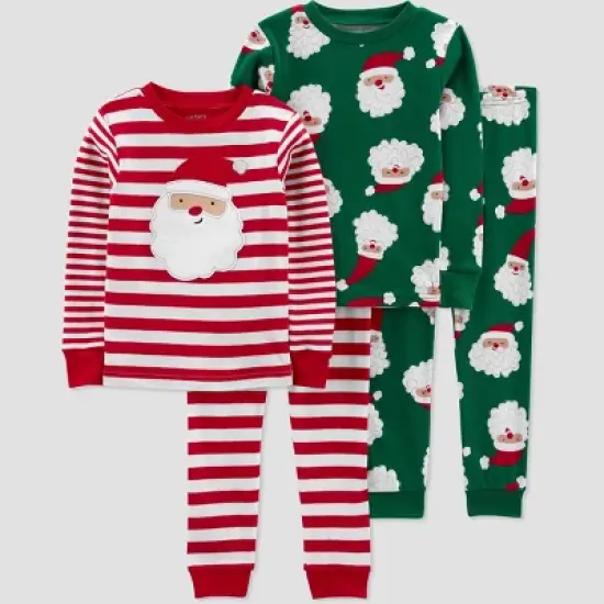Carter's Just One You&reg; Toddler 4pc Striped Santa Pajama Set image {6}