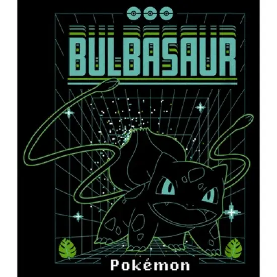 Boy's Pokemon Bulbasaur Retro Grid T-Shirt image {1}