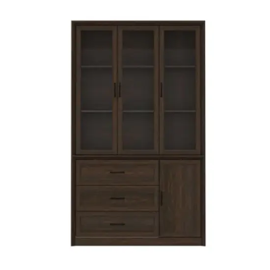 Famapy Modern Kitchen Hutch with Glass Doors,Multi-Drawer Kitchen Organizer,Kitchen Pantry with Storage,Easy Assembly,Perfect for Any Kitchen Layout image {11}