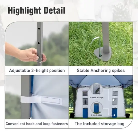 Captiva Designs 12&rsquo; x 12&rsquo; Slant Leg UV Block Sun Shade Canopy with Hardware Kits - Perfect for Outdoor Events image {3}