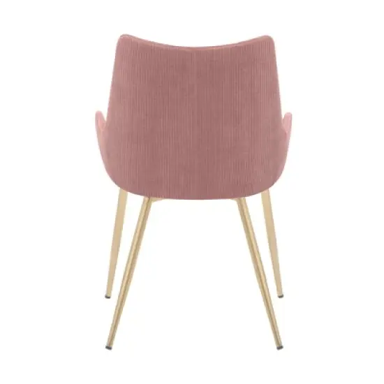 Avery Fabric/Metal Dining Room Chair Pink - Armen Living image {4}
