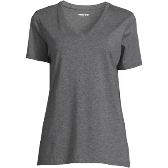 Lands' End Women's Relaxed Supima Cotton Short Sleeve V-Neck T-Shirt image {7}
