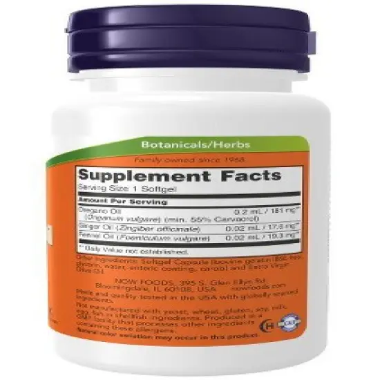 Oregano Oil Enterically Coated by Now Foods  -  90 Softgel image {1}