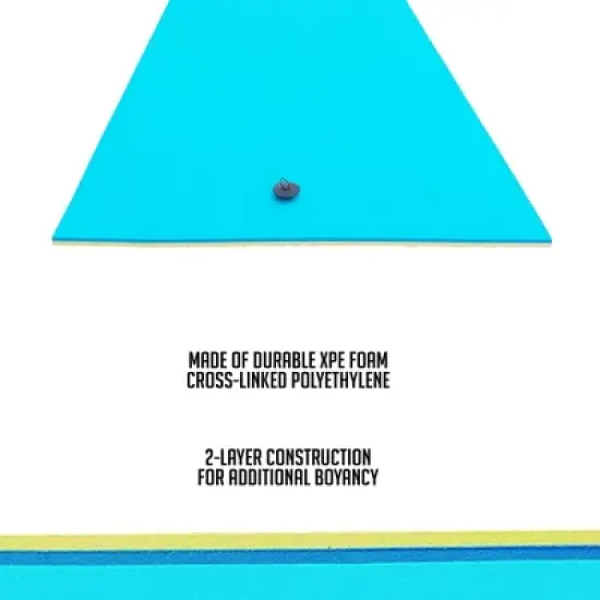 Comfy Floats 12'x5' No Inflate Dual Layer Tear Resistant High Density Foam Roll Up Water Pad and Lake Float with D-Ring - Yellow image {4}