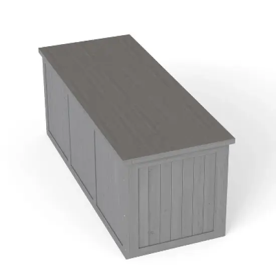Gulches 112 Gallon Outdoor Wooden Deck Box, Solid Wood Storage Box with Seat & Table Top for Patio Cushions Pool Toys Garden Tools image {5}