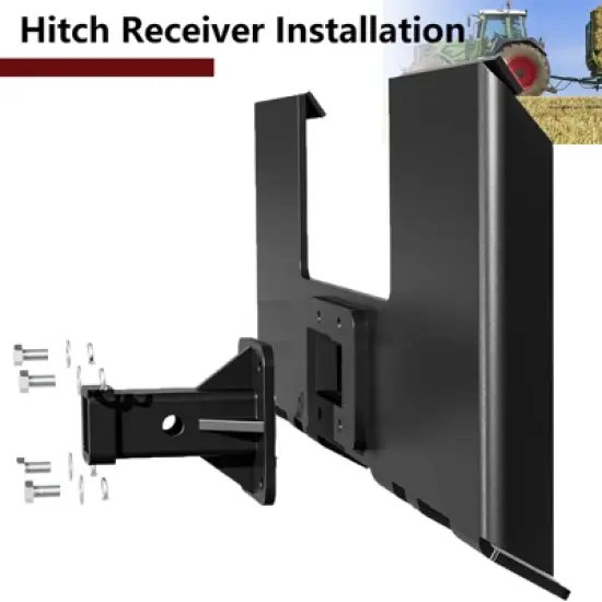 3/8" Skid Steer Attachment Plate with Removable Hitch Receiver, Heavy Duty Thick Skid Steer Mount Plate, Universal Quick Attach Plate image {2}