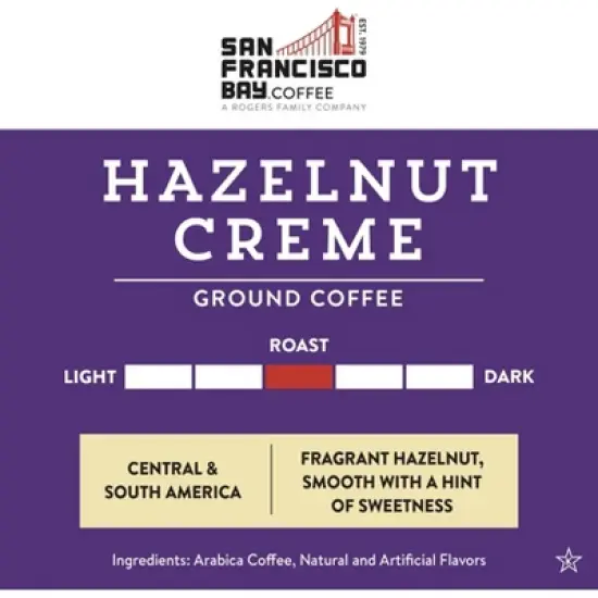 San Francisco Bay Coffee, Hazelnut Creme, 28oz Flavored Ground Coffee image {2}
