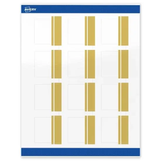 Avery Printable Square Labels, Gold Double-Dipped Edge, 2" x 2", Glossy White Square Labels, Permanent, Laser/Inkjet, 120ct, Great for Product Labels image {8}