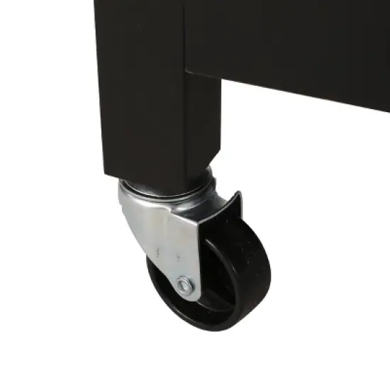 Byway Contemporary Kitchen Cart with Wheels Black/Natural - Christopher Knight Home image {5}