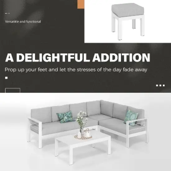 Heynemo Aluminum Patio Furniture Set with Coffee Table, Modern Outdoor Furniture Couch with Water-Resistant Cushion for Balcony Backyard image {2}