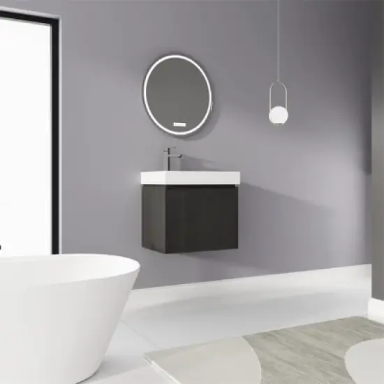 24'' Floating Bathroom Vanity with Sink, Single Sink Bathroom Vanity for Small Space, Wall Mounted Bathroom Vanity Combo Set For Home Bathroom image {1}