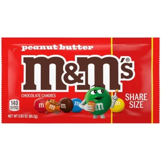 M&M's Peanut Butter Share Size Chocolate Candy - 2.83oz image {1}
