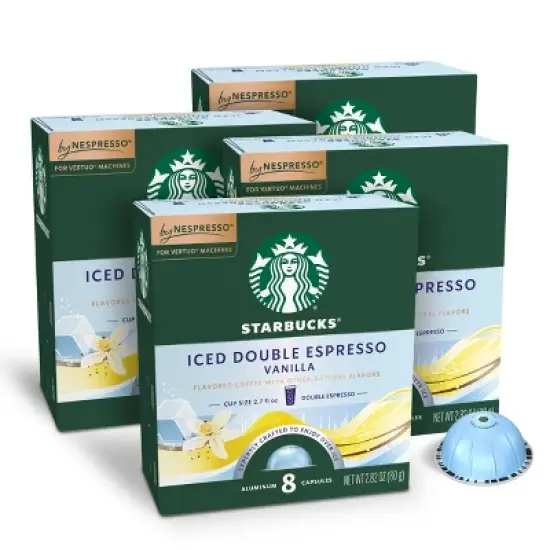 Starbucks by Nespresso Vertuo Line Iced Double Espresso Vanilla Flavored Light Roast Coffee Pods image {9}