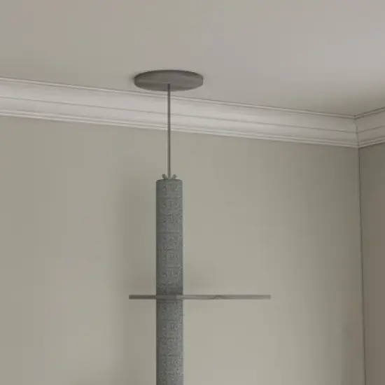 PawHut 2 in 1 Litter Box Enclosure with Floor to Ceiling Cat Tree, Condo, Bed, Hammock, Scratching Posts, and Platforms, Gray image {5}