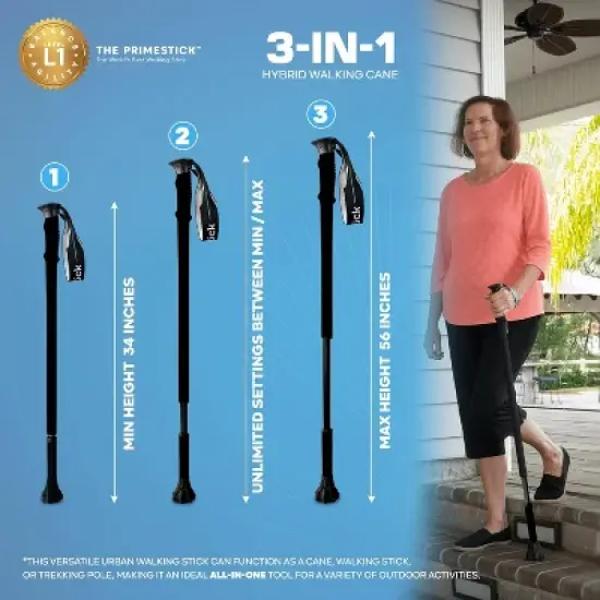 Hachikiko PrimeStick Stable Anti Slip Lightweight Walking Aid, Multi-functional for All Terrains image {5}