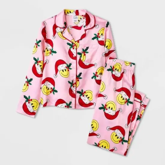 Girls' 2pc Satin Long Sleeve Coat Pajama Set - art class&trade; image {5}