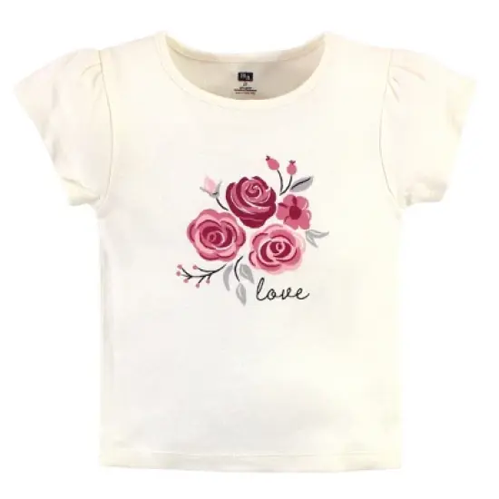 Hudson Baby Infant and Toddler Girl Cotton Hoodie, Bodysuit or Tee Top and Pant Set, Rose Toddler image {2}