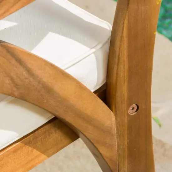 FIONECA 7-Piece Outdoor Teak Wood Dining Set with Cushioned Chairs &uml;C Durable Patio Furniture for Garden, Backyard, and Porch image {11}