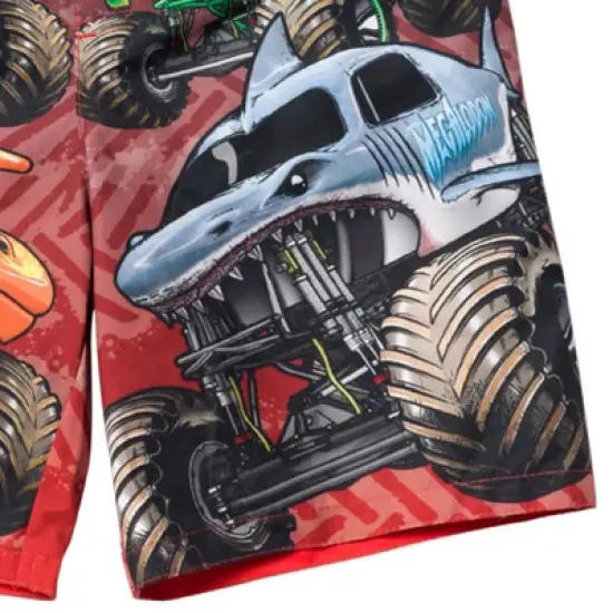 Monster Jam Maximum Destruction Megalodon Grave Digger El Toro Loco Swim Trunks Bathing Suit Toddler  image {3}