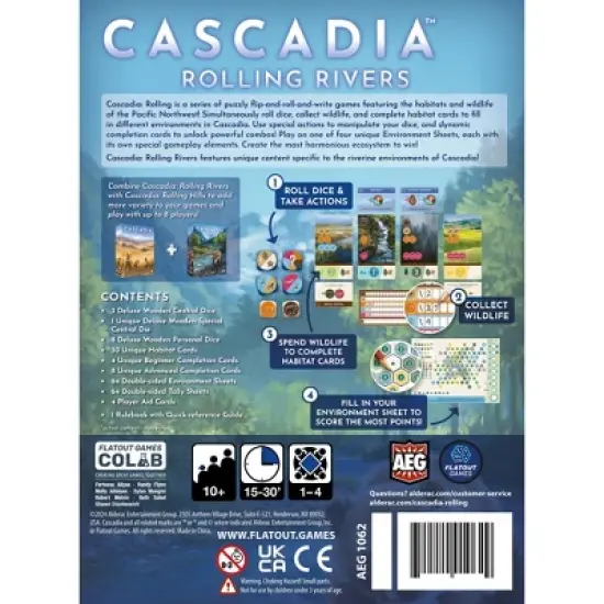 AEG: Cascadia: Rolling Rivers - Puzzly Flip-Roll-Write Board Game, Ages 10+ image {1}