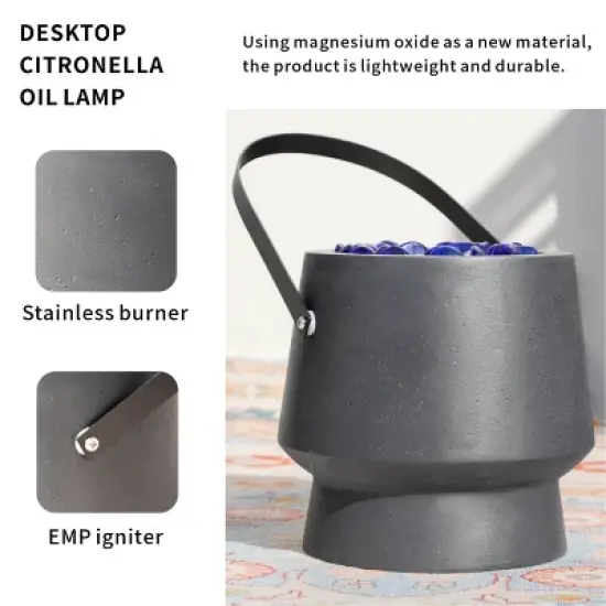 Moda Furnishings 9.8 In. Smokeless Outdoor Tabletop Citronella Oil Fireplace image {6}