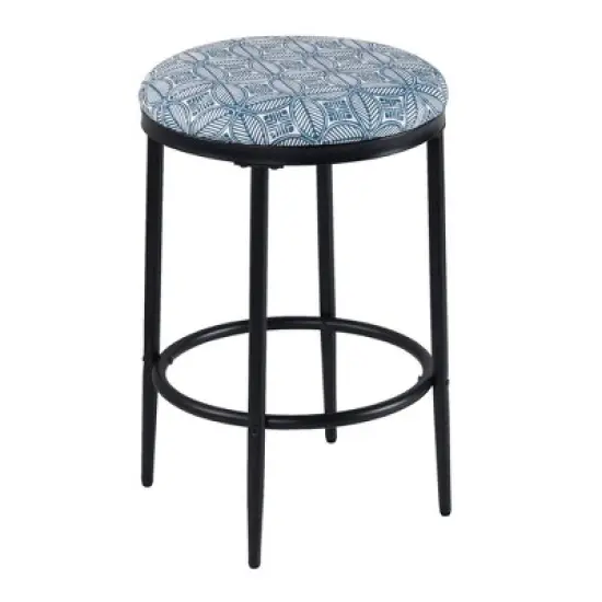 Upholstered Metal Barstool - HomePop image {14}