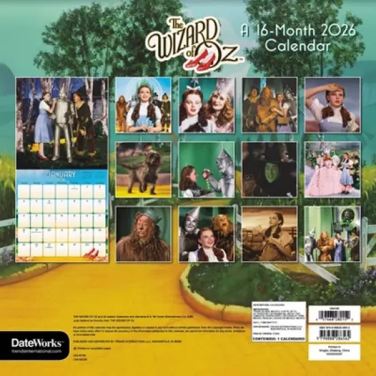 Trends International 2026 The Wizard of Oz 12"x12" Wall Calendar image {3}