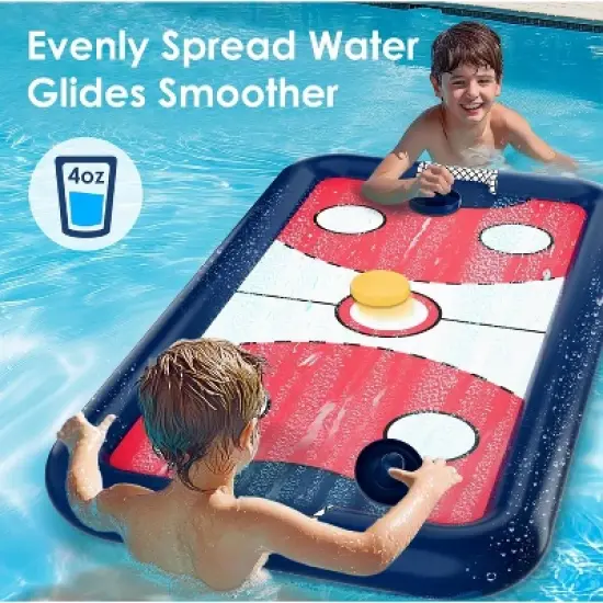 &lrm;iPlay, iLearn Pool Wave Kids Hockey Pool Game Toys, Big Inflatable Floating Water Play Swimming Toy image {1}