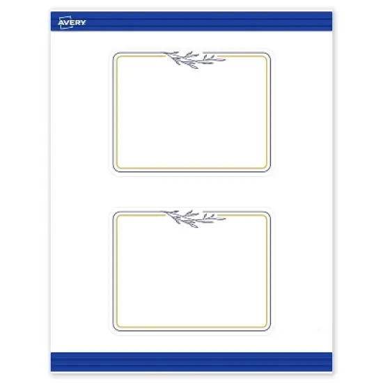 Avery 4.25" x 5.5" Cards, Gold & Navy Border with Florals, 20 ct image {9}