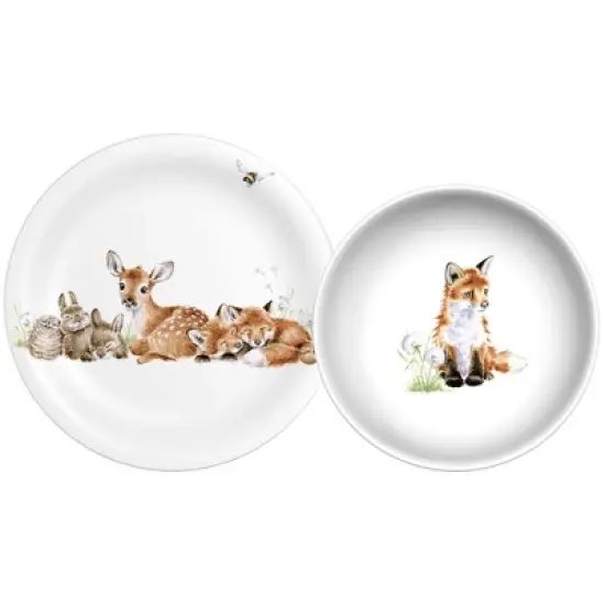 Royal Worcester Wrendale Designs Little Wren Plate & Bowl Set - Durable Melamine Lunch Plate & Reusable Bowl - Dishwasher Safe image {7}