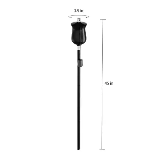 Nature Spring 45" Adjustable Black Metal Flame Torch Lamp image {1}