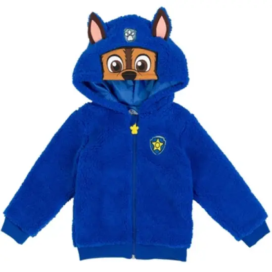 Paw Patrol Chase Cozy Faux Shearling Zip Up Cosplay Hoodie Toddler image {8}