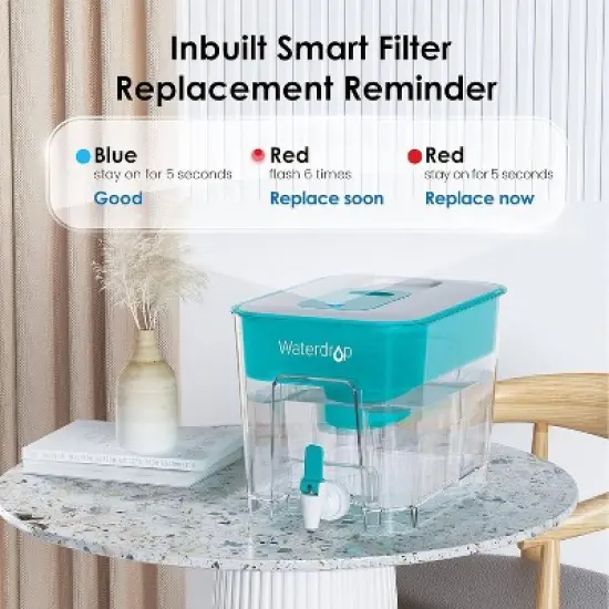 Waterdrop 200gal Long-Life 40 Cup Large Water Filter Dispenser with 2 Extra Replacement Filter image {6}