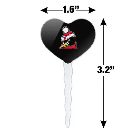 Youngstown State Secondary Logo Heart Love Cupcake Picks Toppers Decoration Set of 6 image {5}