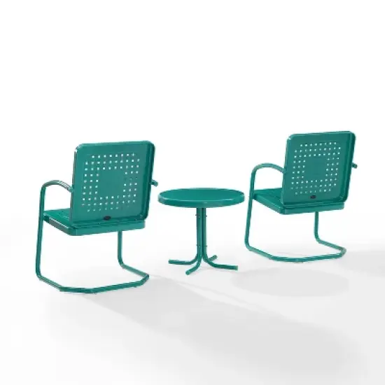 Bates 3pc Outdoor Chair Set - Turquoise - Crosley image {2}