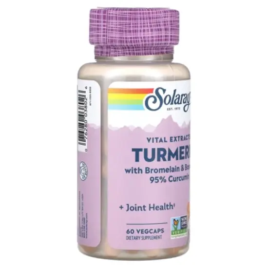 Solaray Vital Extracts, Turmeric with Bromelain & Boswellia, 60 VegCaps image {3}