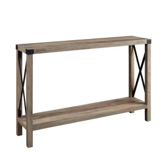 Sophie Rustic Industrial X Frame Entry Table - Saracina Home image {12}