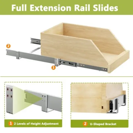 Pull Out Cabinet Organizer with Full Extension Rail Slides for Kitchen Cabinet Pantry with U Bracket image {4}
