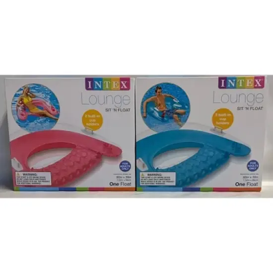 Intex Sit 'N Float Inflatable Lounges Pink & Blue 2-Pack 60" X 39" image {2}