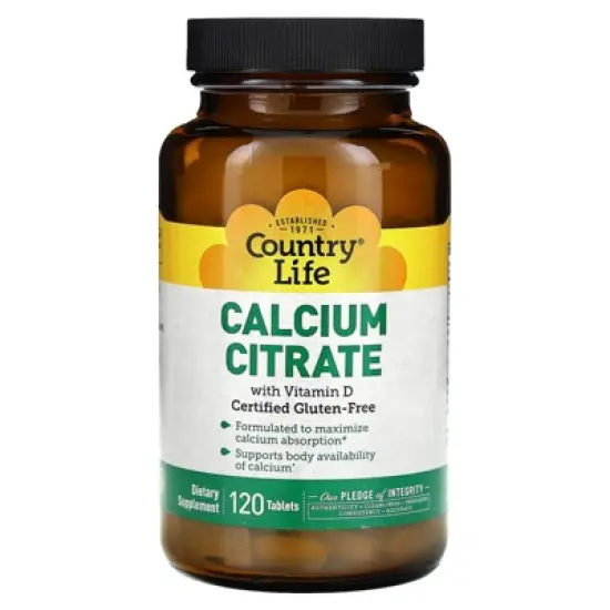 Country Life Calcium Citrate with Vitamin D, 120 Tablets image {4}